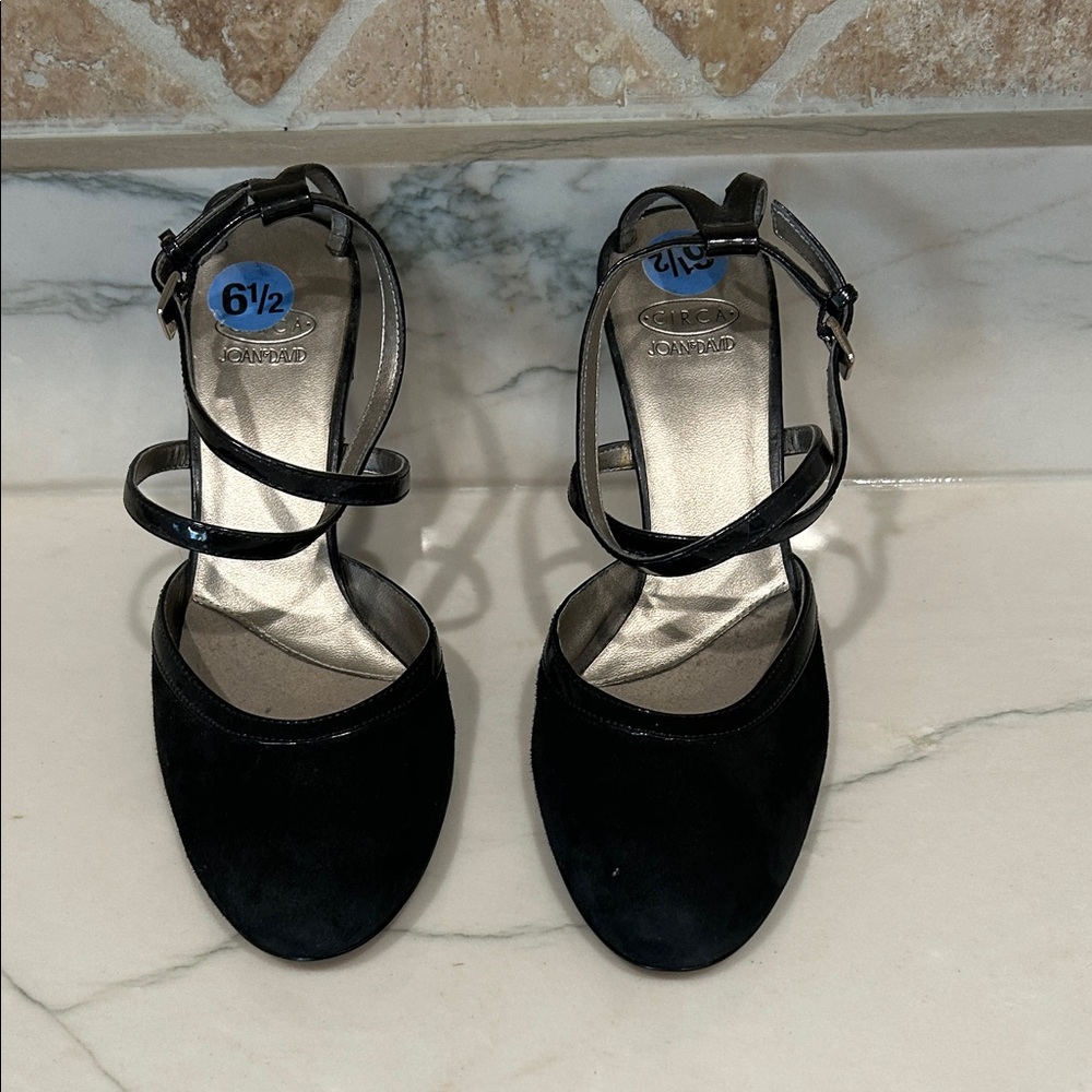 Joan & David Black Strappy Heels